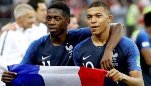 Mbappé y Dembélé, tras ganar el Mundial 