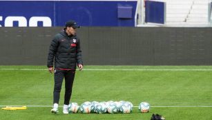 Diego Simeone durante un entrenamiento del Atlético de Madrid