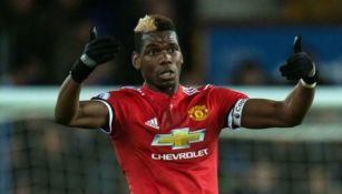 Pogba en un juego con el United