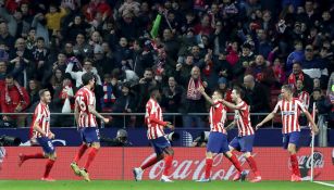 Jugadores del Atlético de Madrid celebrando un gol