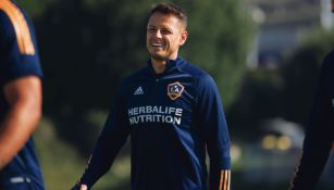 Javier Hernández durante un entrenamiento con Galaxy