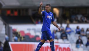 Aguilar, en un partido de Cruz Azul