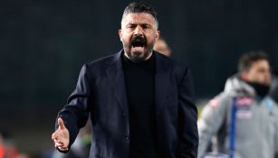 Gennaro Gattuso durante un duelo del Napoli