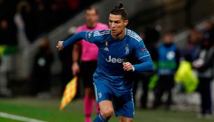 Cristiano Ronaldo, en el juego ante Lyon en Champions