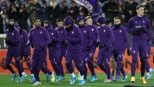 Jugadores de la Fiorentina previo a un partido