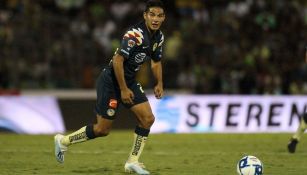 López, en un partido del América