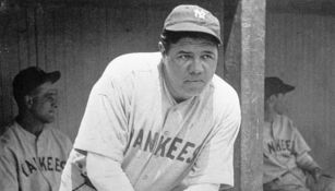 Babe Ruth cuando jugaba para Yankees de Nueva York