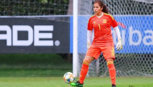 Cecilia Santiago, en un partido de México