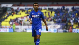 Elías Hernández, en un partido de Cruz Azul