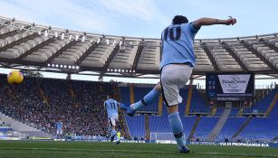 Jugadores de Lazio, en un partido ante Bologna