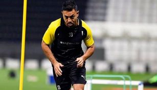 Fabián, en un entrenamiento con el Al Sadd