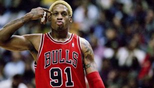 Dennis Rodman durante un juego de los Bulls