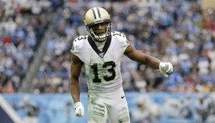 Michael Thomas durante un juego de los Saints