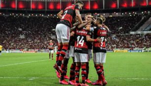 Flamengo en celebración de gol