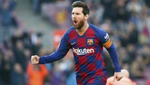 Messi en partido con el Barcelona