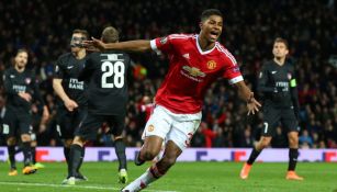 Marcus Rashford durante un partido con el Manchester United