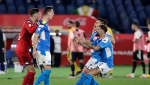 Jugadores de Napoli celebrando el título de la Coppa de Italia