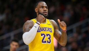 LeBron James, en un juego de los Lakers