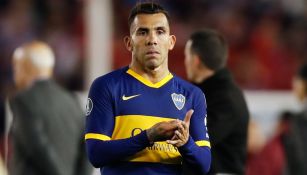 Carlos Tévez durante un duelo con Boca Juniors 