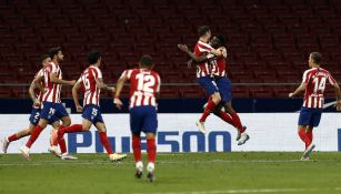 Atlético de Madrid en festejo de gol