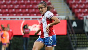 Rubí Soto durante un duelo con Chivas en Liga Femenil 