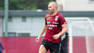 Andrés Iniesta durante un entrenamiento con el Vissel Kobe 