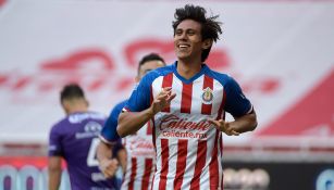 Macías, tras anotar un gol a Mazatlán en la Copa por México