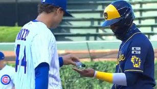 Anthony Rizzo y Orlando Arcia en pleno partido