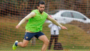 Quintana, durante un entrenamiento de Pumas