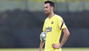 Sergio Busquets en entrenamiento