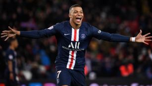 Mbappé en celebración de gol