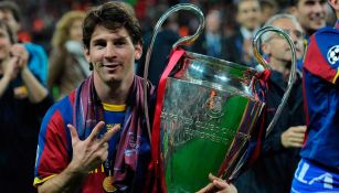 Messi presume una Champions con el Barcelona