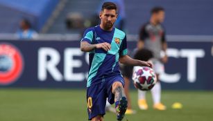 Lionel Messi, en un calentamiento del Barcelona