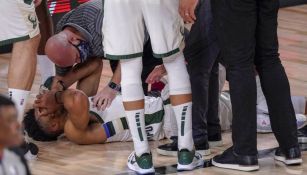 Giannis Antetokounmpo en lamento tras lesionarse