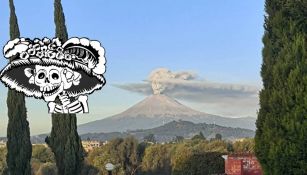 Panorámica de la fumarola del volcán