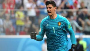 Thibaut Courtois durante un duelo con Bélgica 