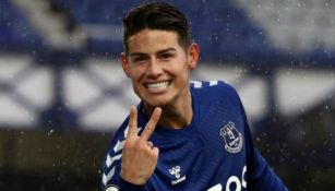 James Rodríguez en festejo con Everton