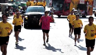 Gerardo Alcalá durante un evento del Maratón de la CDMX