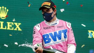 Checo Pérez en festejo