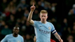 Kevin De Bruyne en partido con el Manchester City