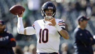 Mitchell Trubisky durante un partido 