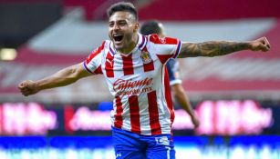 Alexis Vega en festejo con Chivas