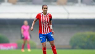 Carolina Jaramillo durante un partido con Chivas