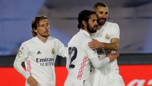 Benzema, Isco y Modric celebran gol ante Athletic