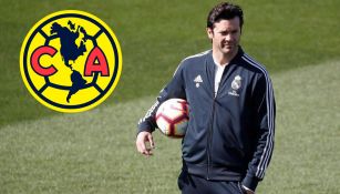 Santiago Solari durante una sesión con el Real Madrid 