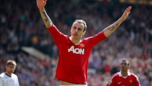 Berbatov en un partido del Manchester United