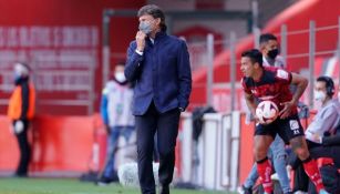 Hernán Cristante en el partido con Toluca 