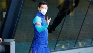 Lionel Messi en un entrenamiento con el Barcelona