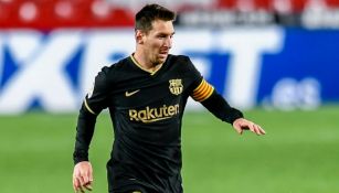 Lionel Messi en un partido con el Barcelona