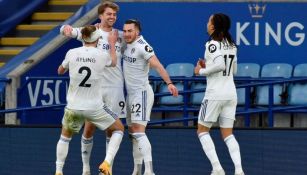 Jugadores del Leeds festejando un gol a favor